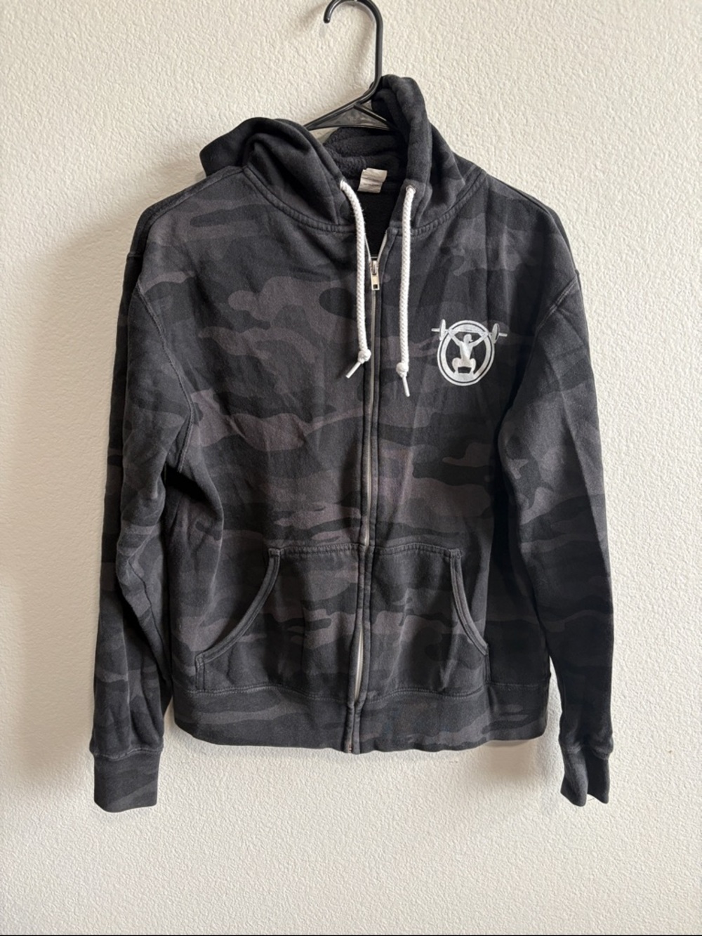 Black Camo Zip-Up Hoodie Sweatshirt